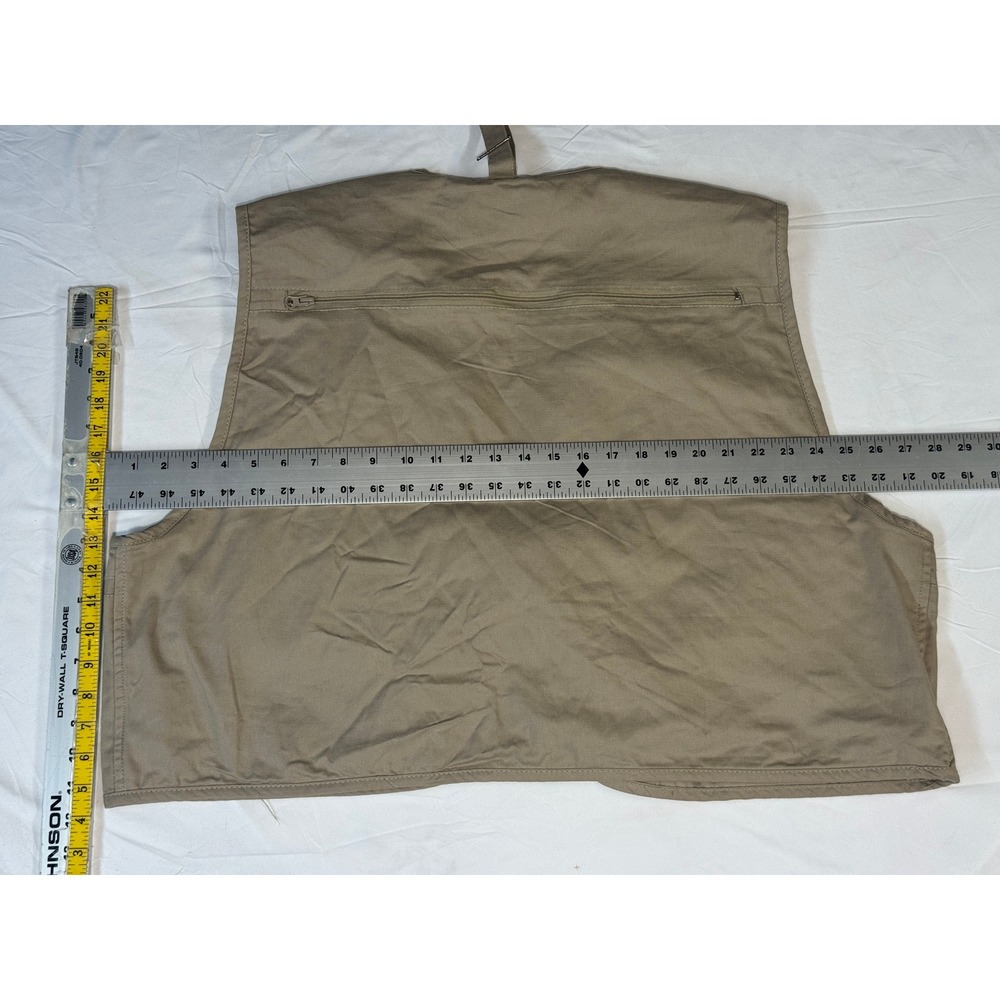 Crystal River Mens 2XL Khaki Cotton Fly Fishing Vest Multi Pocket CR/FV1 Tan - Picture 3 of 6
